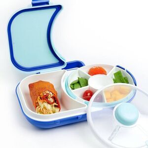 GoBe -  Kids' 2-in-1 Bento Style Lunchbox with Small  Blue